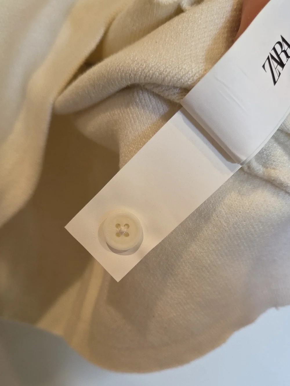 Zara Men Cream Polo-Collar Sweater